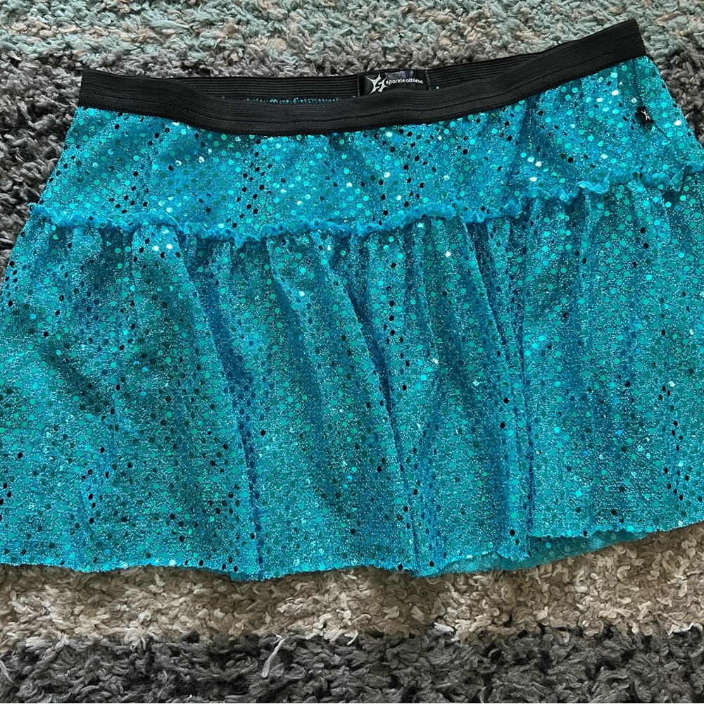 Sparkle Athletic Turquoise Sequin running Skirt